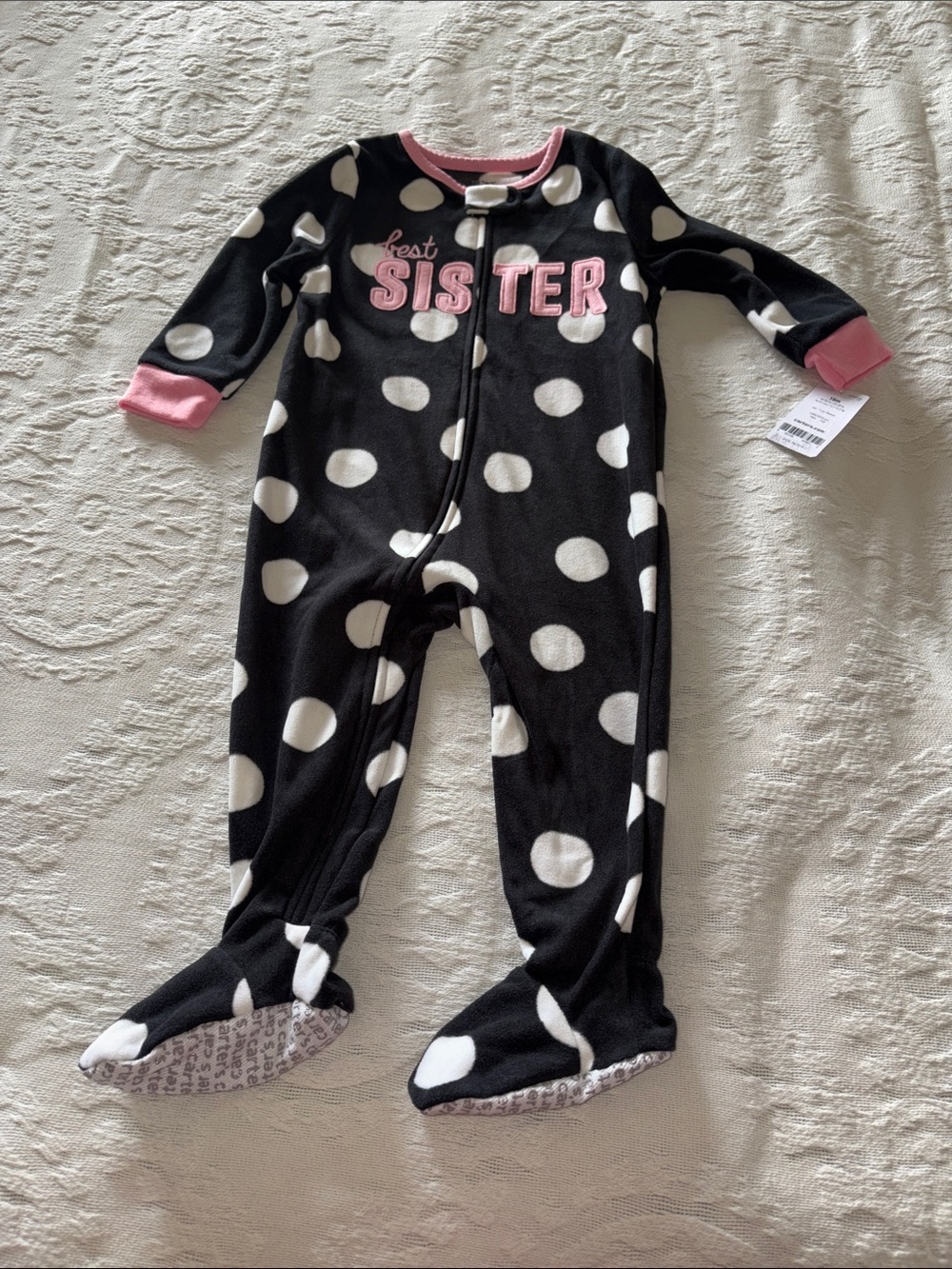 Carter's BNWT Black and White Polka Dot Footed One-Piece 18m